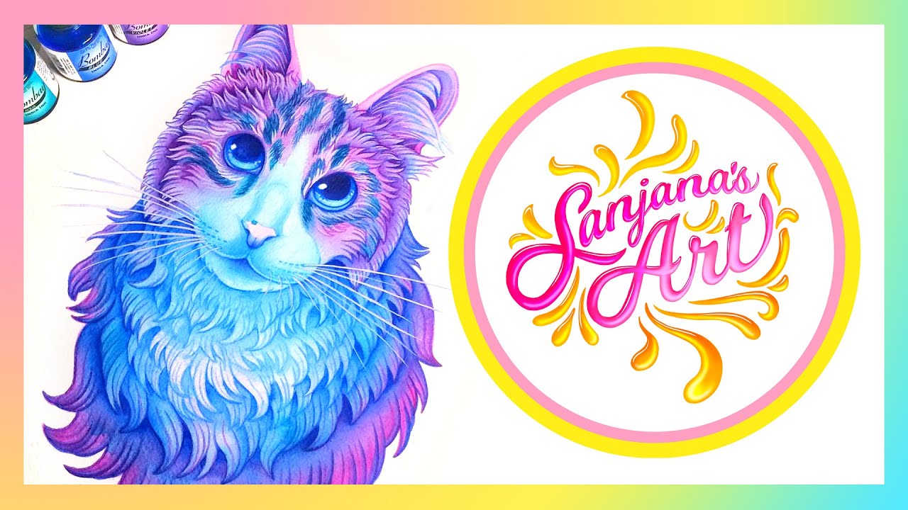 Dr. Ph. Martin's Bombay Ink Painting Process Time Lapse - Lola the Ragdoll Cat (Extended Version)