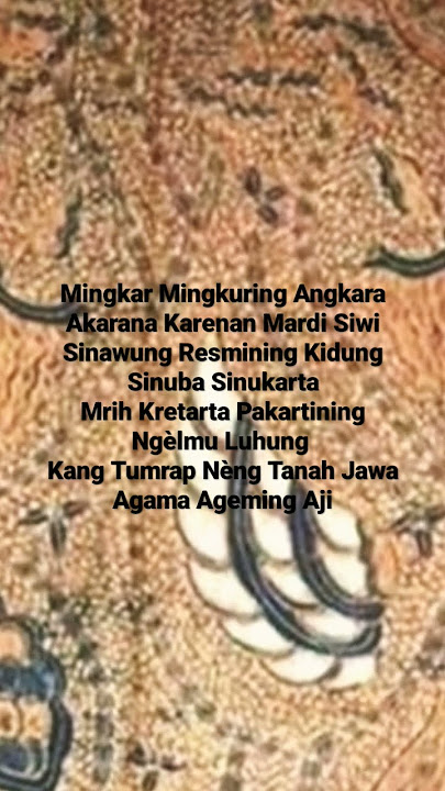 Tembang Jawa | Pangkur |