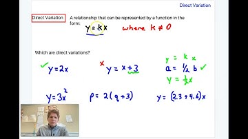 Direct Variation #2 = Identify Direct Variation Equations