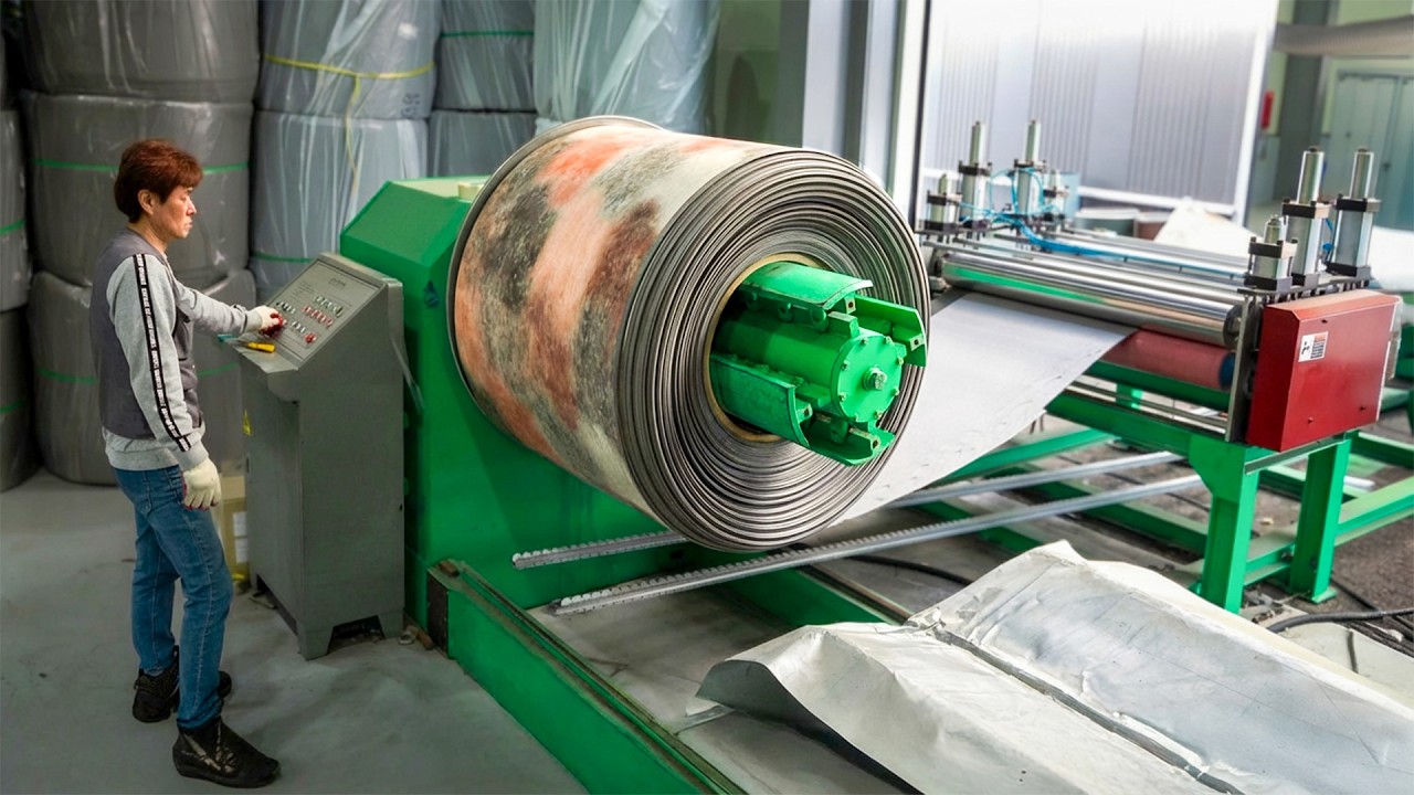 Как изготавливается металлическая черепица. Удовлетворительный процесс массового производства.