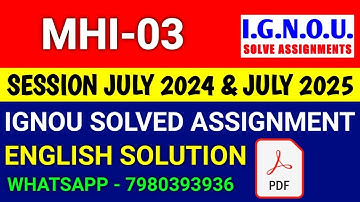 MHI-03 solved assignment 2024-25 | MHI-03 solved assignment 2025 | Ignou MHI-03 in English