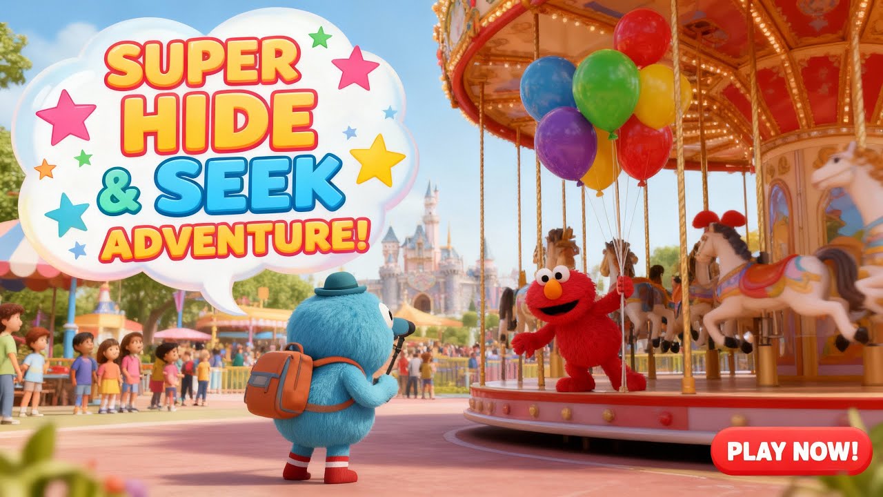 🌟 Elmo and Pokey Play Hide and Seek 🎈 | Fun Cartoon Adventure for Kids