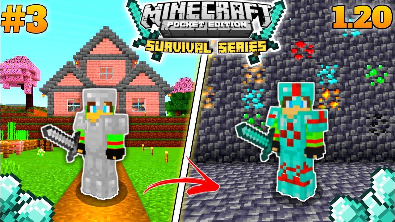 I Made A Full🔥 DIAMOND ARMOUR in Mcpe 1.20 in Hindi| Minecraft PE ...