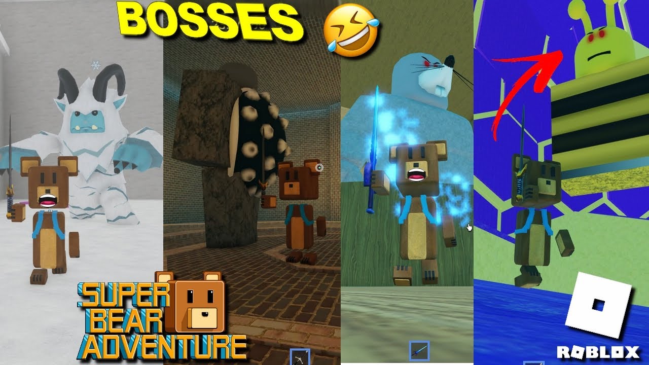Jogo do urso, TODOS OS BOSSES NO MAPA do ROBLOX, super bear adventure VS roblox, UPDATE roblox SUPER