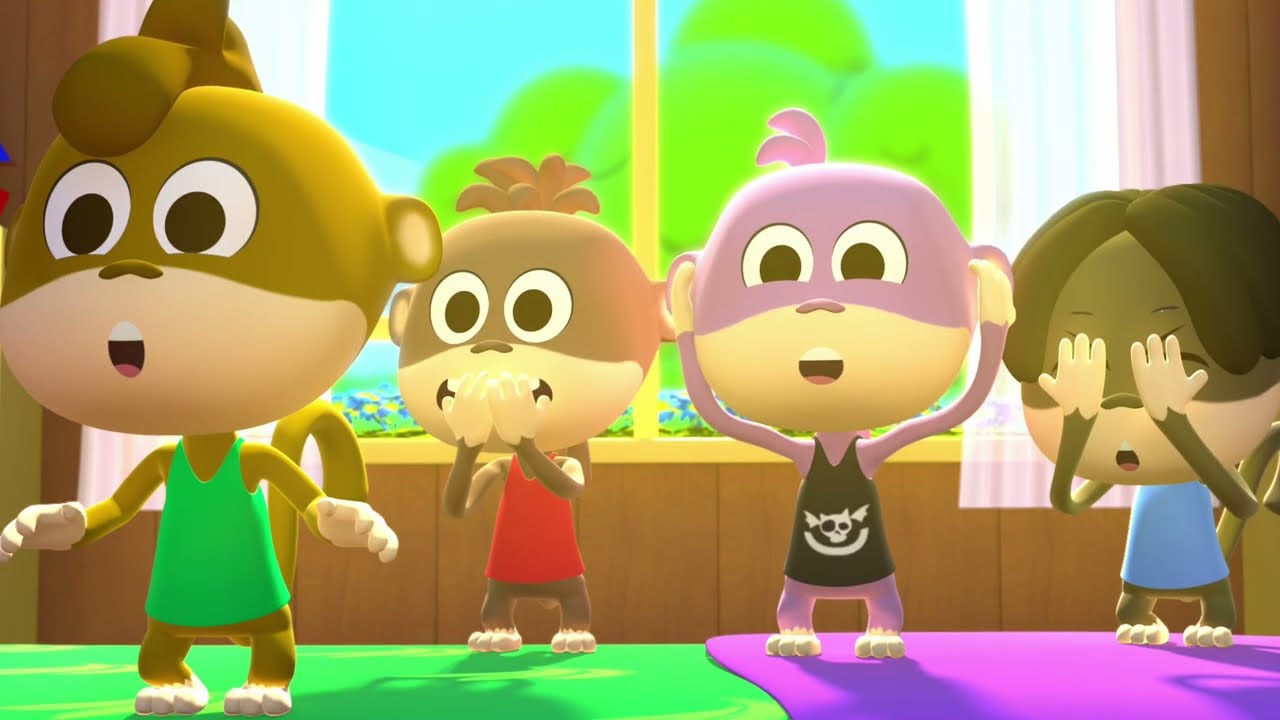 Five Little Monkeys Jumping on the Bed | Zoo Songs for Babies and Kids