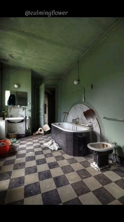 the bathroom in the abandoned house has a ghost #bathroom #kitchen #horrorshorts