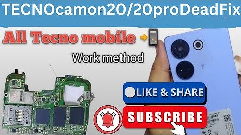 TECNO CAMON 20 DEAD RECOVER