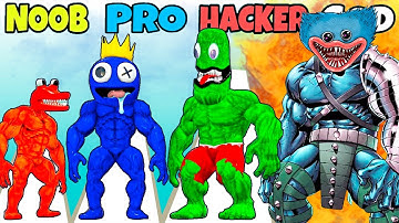NOOB vs PRO vs HACKER vs GOD in Rainbow Monster Bridge Race