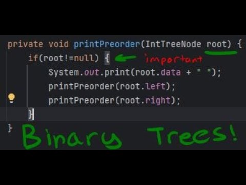 coding Preorder, Inorder, and Postorder for Binary Tree in JAVA (Binary ...
