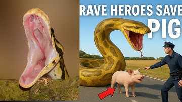 Brave Heroes Save Poor Pig From Deadly Giant Mutant Python #animalrescue #animals #python #pig