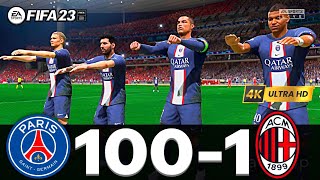 FIFA 23  MESSI, RONALDO, MBAPPE, NEYMAR, ALL STARS | PSG 100  1 AC MILAN