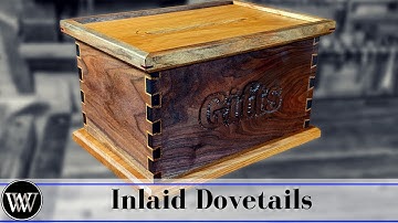 Walnut and White Oak Gift Box With Inlaid Dovetails