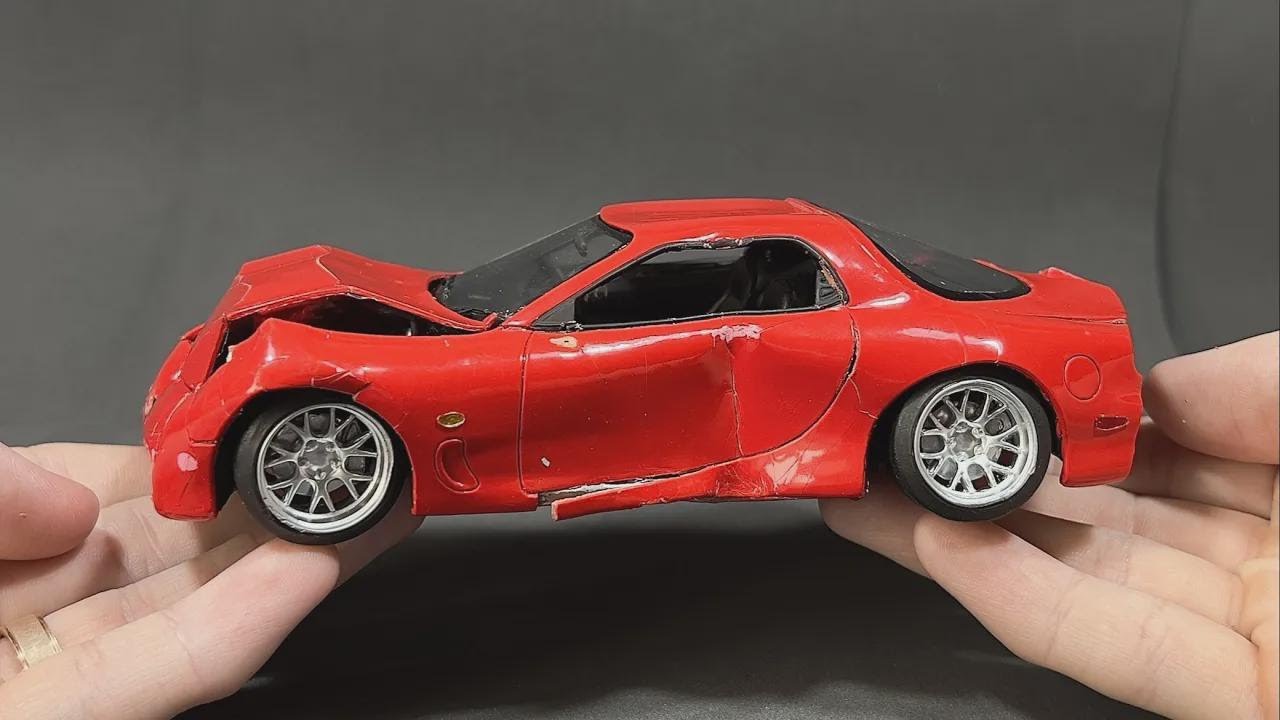 Así quedó la Mazda RX-7 después del crash test