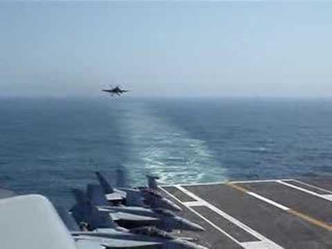 landing aircraft carrier fighter jet