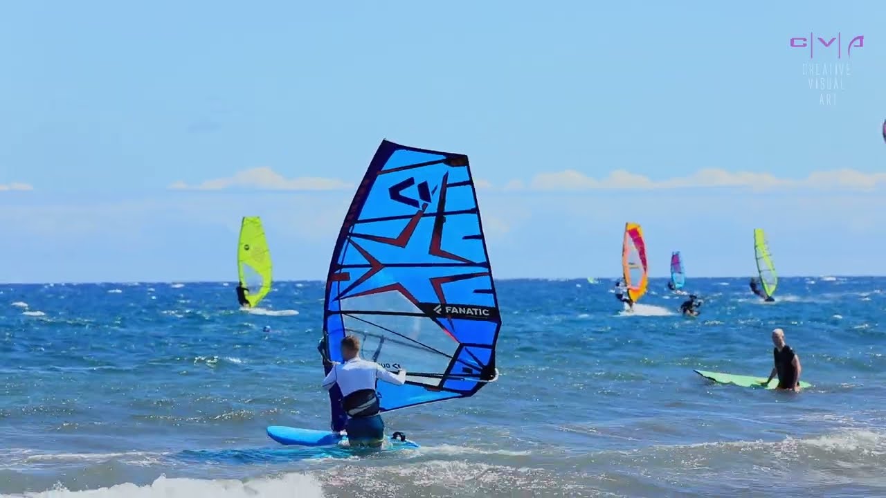 Windsurfer, Kitesurfer, Wing Surfing, Surfer, Playa del Médano, Montana Roja, Tenerife,