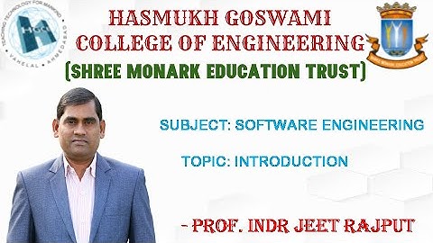 INTRODUCTION TO SOFTWARE ENGINEERING (5TH SEMESTER DEGREE ENGINEERING, HGCE, VAHELAL)
