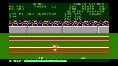 Atari 8-bit Emulator Altirra:  Track & Field:  129,822