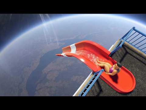 10000 FT Drop Down Water Slide – Planet Coaster 2