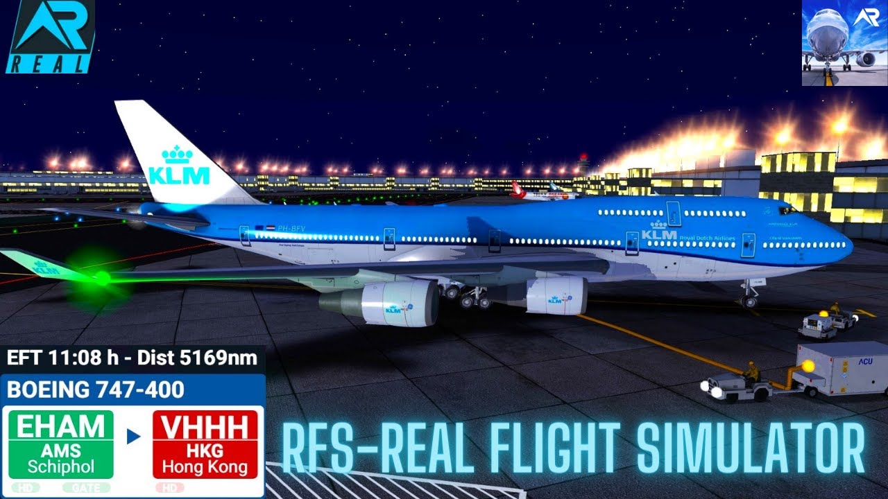 RFS – Real Flight Simulator – Амстердам – Туда – Гонконг – Полный полет – B747–400 – KLM Airlines...