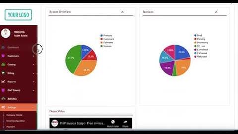 Change company logo and name in invoice software system - PHPINVOICESCRIPT.COM