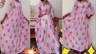 Floral maxi dress /long kurti design cutting and stitching//By-Anupama tutorial..!!