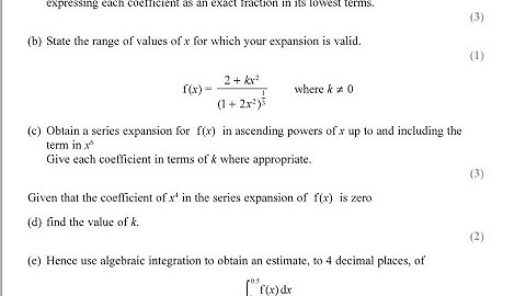 IGCSE Further Pure Maths June 2019 Paper 1 Q10 I Binomial Expansion I