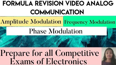 Formula Revision Video for Analog Communication Systems|ISRO|Gate|BARC|DMRC | HSFC Technical Assista