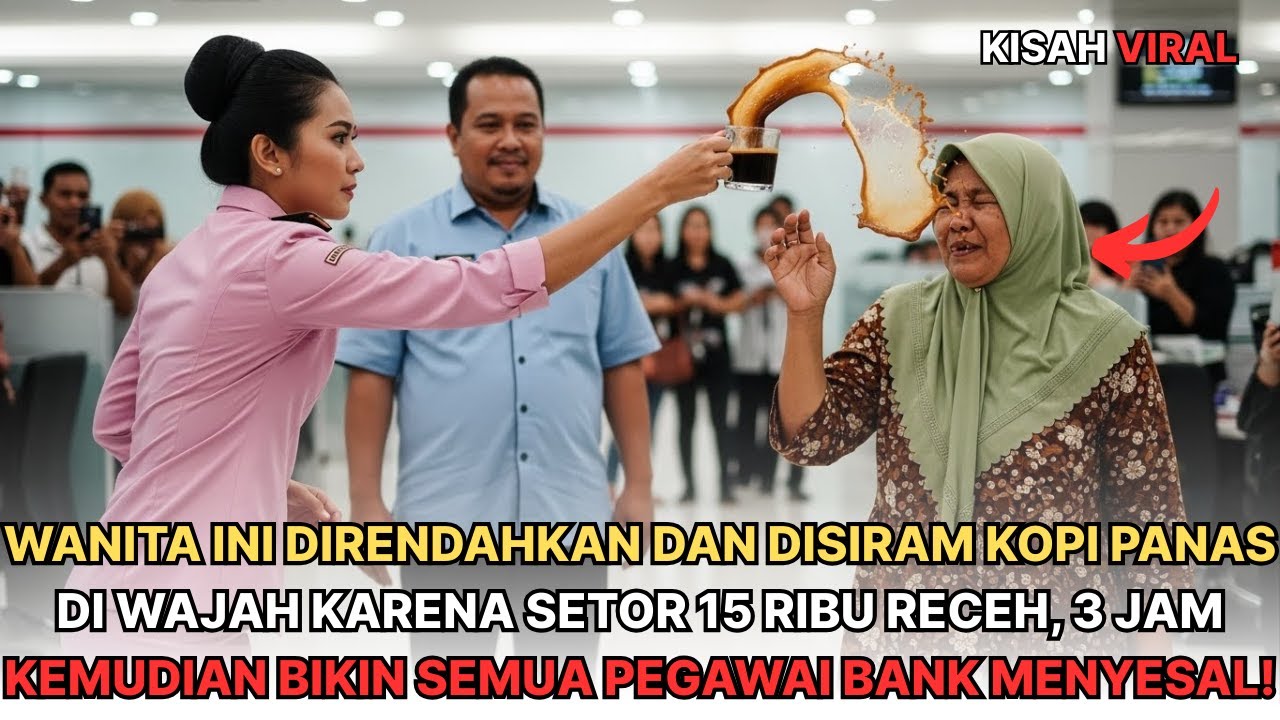 WANITA INI DISIRAM KOPI PANAS KARNA SETOR 15 RIBU RECEH, 3 JAM KEMUDIAN SEMUA PEGAWAI BANK MENYESAL!