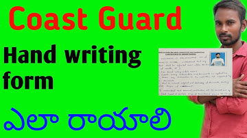hiow to fill up Coast Guard handwriting declaration form || handwriting undertaking form in Telugu