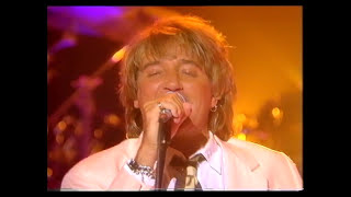 Video thumbnail of "Rod Stewart Hot Legs - Aspel 1993 with Ronnie Wood Bob Hoskins Robbie Coltrane"