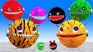 Pacman vs Robot Pacman use Pokemon Monster Pacman Confrontation between Gaint Pacman Robots