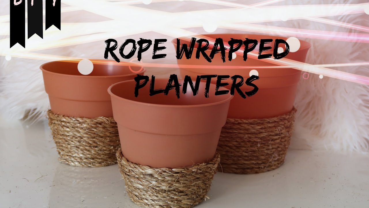 DIY ROPE WRAPPED PLANTERS, Arts & Crafts - YouTube