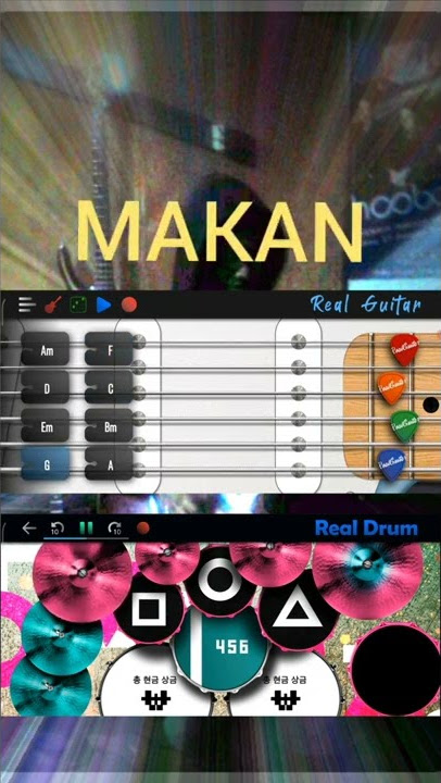 LAGU MAKAN with drum #Realguitar #Realdrum #Lagu1kata #Musisinoob #SahabatNoah #NOAH #Musicastudio