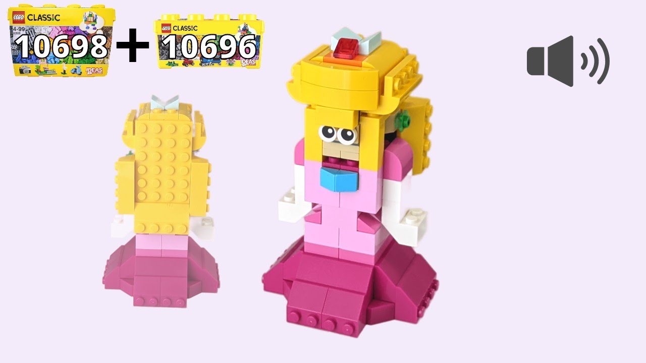 ピーチ♪ How to make Princess Peach using LEGO 10698 and LEGO 10696 - YouTube