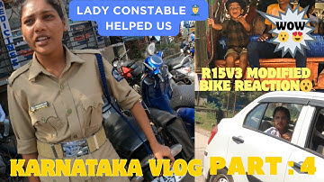 LADY cops helped Rider / R15V3 Cute Reaction 😍- KARNATAKA RIDE part :4