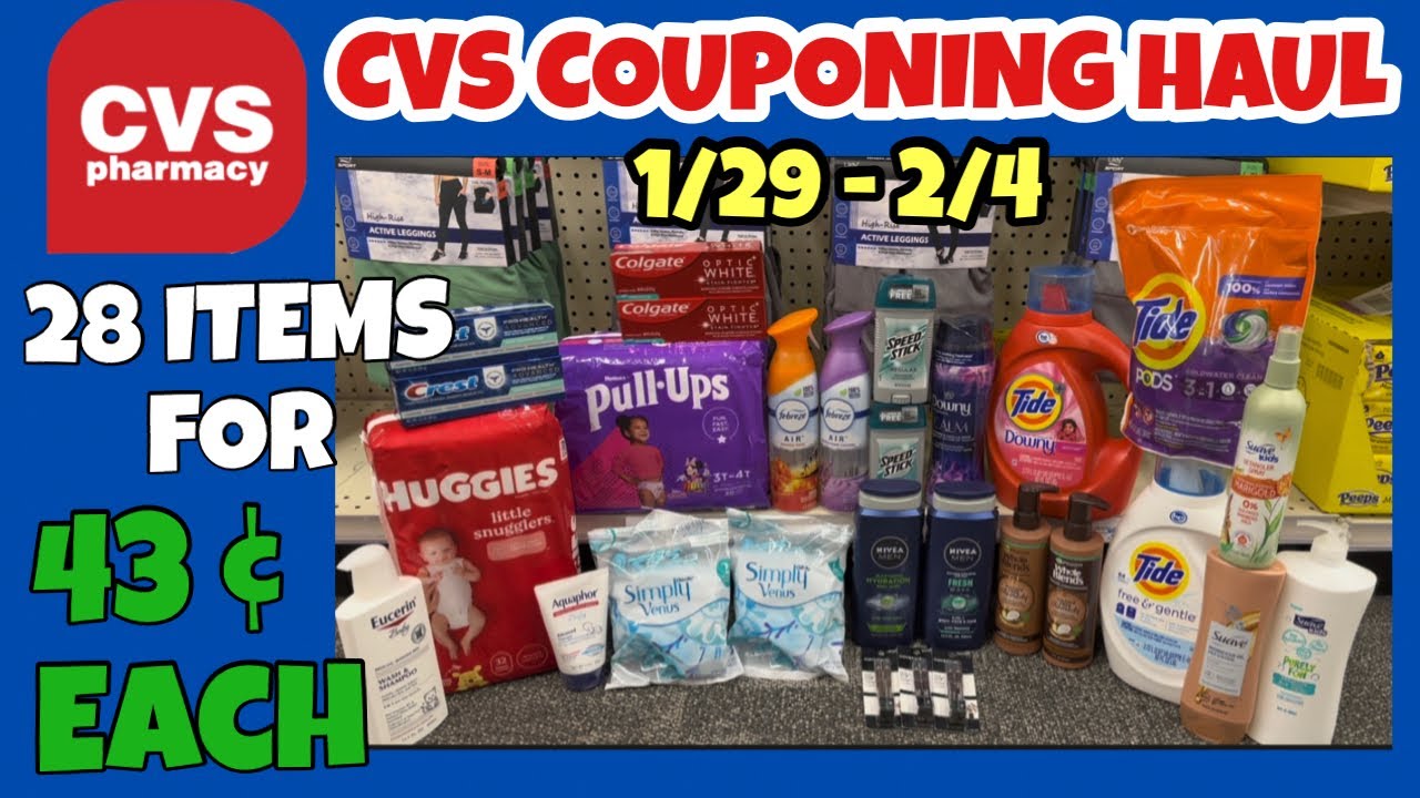 CVS COUPONING HAUL (1/29 2/4) 28 ITEMS FOR 0.43 Each! Using Only