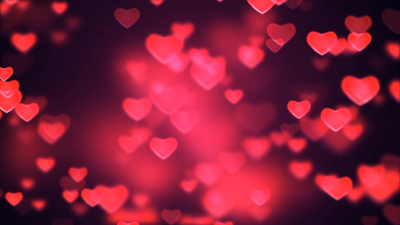 💕 Flying Heart 💕 Pink Heart Background & Valentine's Day Music | Neon Light Love Heart Background 💟