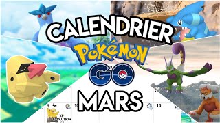 Calendrier Pokémon Go de Mars - Community Day - Heure Bonus - Événements & Shiny - Giovanni