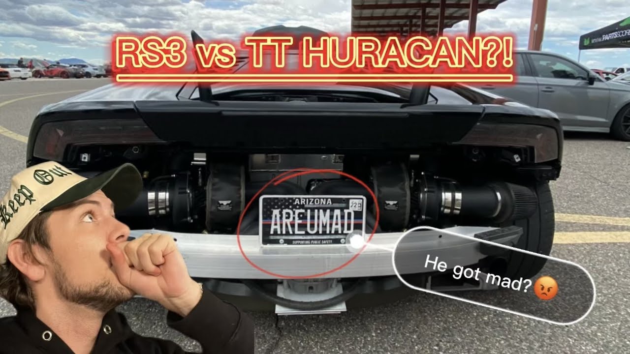 RS3 beats SHEEPY RACE TWIN TURBO HURACAN?!? super car killer! - AZ 1/2 ...