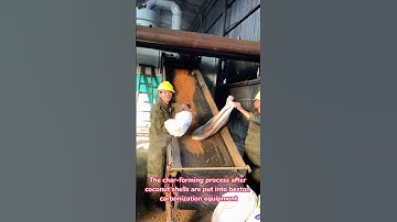 The char-forming process after coconut shells are put into beston carbonization equipment.