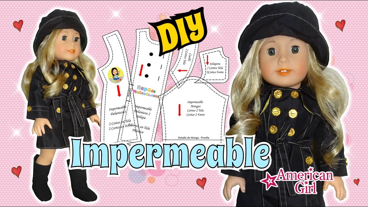 IMPERMEABLE para MUÑECAS Tutorial de Costura DIY