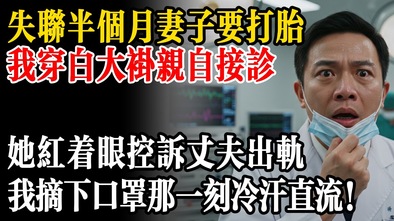 失聯半月，沒想到妻子進手術室打胎，我穿白大褂親自接診，聽她紅著眼對我控訴丈夫出軌！我摘下口罩那一刻我冷汗直流！
