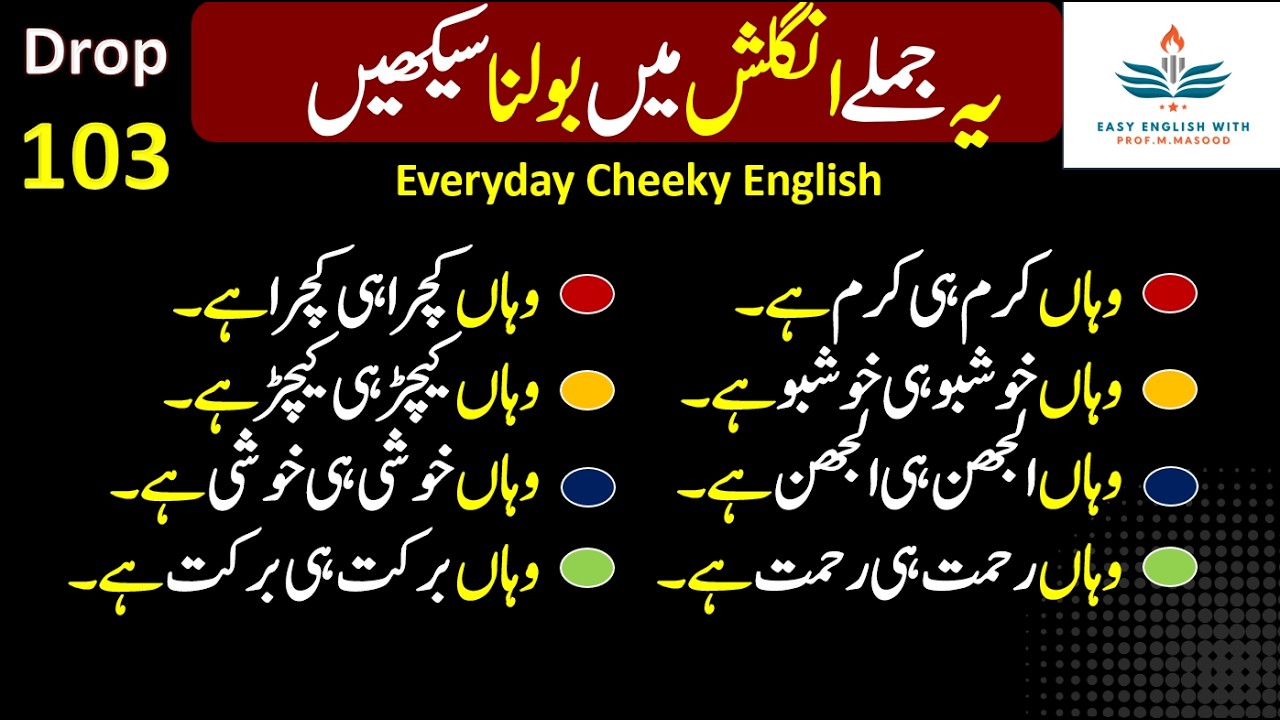 Everyday Cheeky English - Drop 103 |Spoken English |Conversation | Urdu to English | Prof. M. Masood