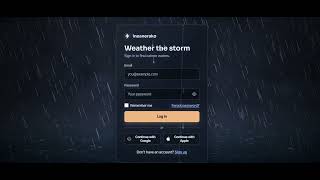 Thunderstorm Login Page | Animated Rain UI in HTML, CSS & JavaScript