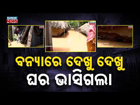 ବନ୍ୟାରେ ଦେଖୁ ଦେଖୁ ଘର ଭାସିଗଲା | House Swept Away in Odisha Flood | Shocking Flood Video