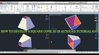 HOW TO DEVELOP A 3 DIMENSIONAL SQUARE CONE IN AUTO CAD TUTORIAL #147