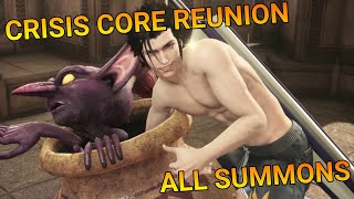 Crisis Core Final Fantasy VII Reunion - ALL SUMMONS (TOPLESS ZACK VERSION)