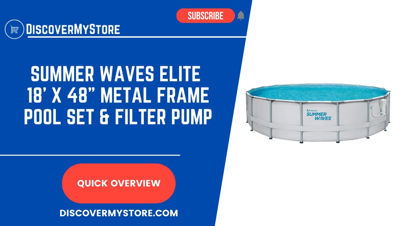 Summer Waves Elite 18' x 48" Metal Frame Pool Set & Filter Pump
