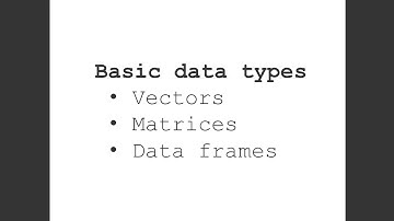 Introduction to R - Lesson 1 - vectors, matrices and dataframes