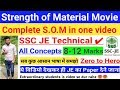 Complete Strength of Material (SOM) in one Video || All Concepts - SSC JE Technical || Hindi